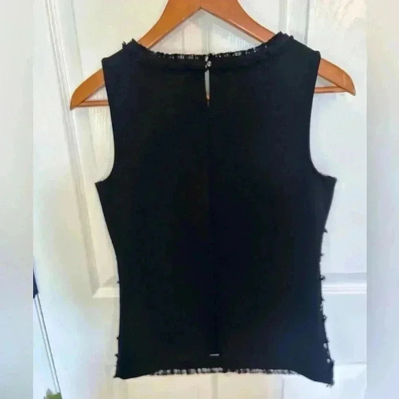 NWT J Crew Fringey Top In Tweed And Lace Black size XS - Picture 4 of 5